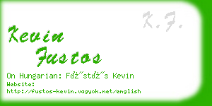 kevin fustos business card
